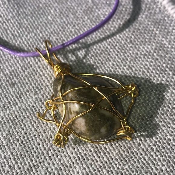 🍵 DENDRITIC AGATE PENTACLE NECKLACE 🍵🍥 - Picture 2 of 5